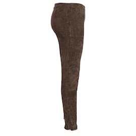 The row-The Row Slim Fit Leggings in Khaki Green Lambskin-Green,Khaki