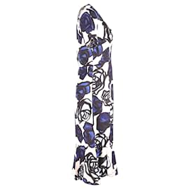 Marni-Marni Roma Robe mi-longue à imprimé floral en viscose bleue-Autre