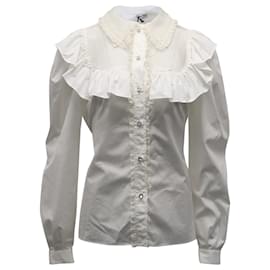 Miu Miu-Miu Miu Ruffled Shirt in White Cotton-White