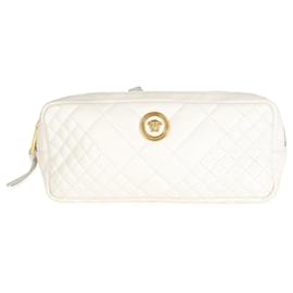 Versace-Versace White Quilted Nappa Leather Vanitas Belt Bag -White