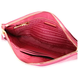 Prada-Prada Pink Saffiano Leather Wristlet -Pink