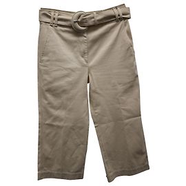 Calça Proenza Schouler com cinto em algodão bege Bege