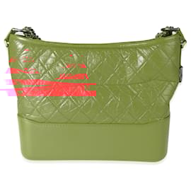Chanel-Chanel Orange Quilted Aged Calfskin Large Gabrielle Hobo -Orange