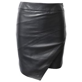 Zadig & Voltaire Asymmetrischer Rock aus schwarzem Leder Schwarz
