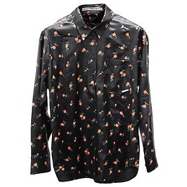 Alexander Wang Satinhemd mit Rosendruck aus schwarzem Polyester Schwarz