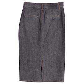 Balenciaga-Balenciaga Denim Skirt with Diamond Pockets in Navy Blue Cotton-Blue,Navy blue