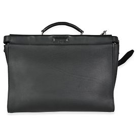 Fendi Black Leather Peekaboo Monster Large Briefcase Bag  Black