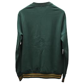 Dolce & Gabbana-Dolce & Gabbana Sweatshirt with Gold Stripes in Green Cotton-Green