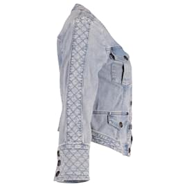 Balmain-Veste en jean délavé Balmain en coton bleu-Bleu