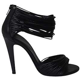 Bottega Veneta-Bottega Veneta Strappy High Heel Sandals in Black Leather-Black