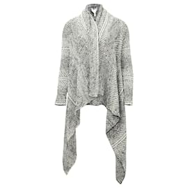 Maje-Maje Asymmetrical Cardigan in Black and White Cotton-Multiple colors