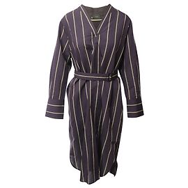 Joseph Janis Robe Robe Rayée en Coton Marron Marron