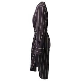 Joseph-Joseph Janis Striped Robe Dress in Brown Cotton -Brown