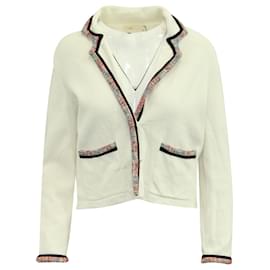 Maje Lock Strickjacke aus weißer Baumwolle Weiß