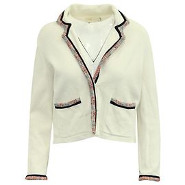 Cardigan Maje Lock en maille de coton blanc Blanc