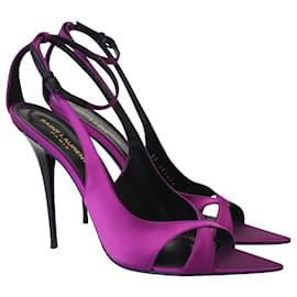 Saint Laurent-SAINT LAURENT 110 Instinct Sandals in Purple Leather-Purple