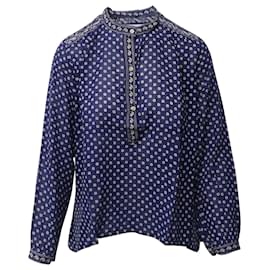 Isabel Marant-Isabel Marant Etoile Floral Printed Blouse in Blue Cotton -Other