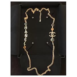 Chanel-Collar Chanel en metal dorado-Metálico
