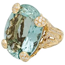 Dior-Christian Dior Ring, "Miss Dior", In yellow gold, green beryl and diamonds.-Other