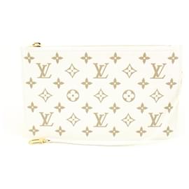 Louis Vuitton-Limitada Monograma Bege Empreinte Neverfull Pochette MM ou GM-Outro