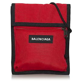 Balenciaga-Nylon Explorer Crossbody Bag-Red