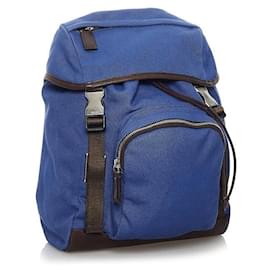 Prada-Tessuto Drawstring Backpack-Blue