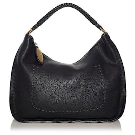 Fendi-Sac à bandoulière en cuir Selleria-Noir