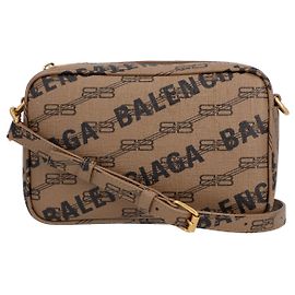 Bolsa Balenciaga Feminina Signature Small Camera em couro bege Bege