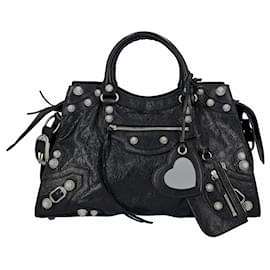 Balenciaga-Balenciaga Women Neo Cagole City Handbag with Rhinestones-Black