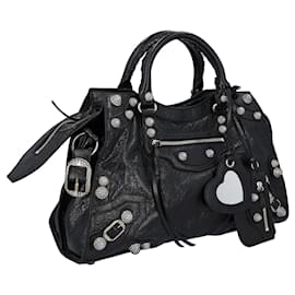 Balenciaga-Balenciaga Women Neo Cagole City Handbag with Rhinestones-Black
