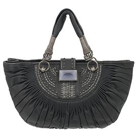 DIOR 2000Cabas s Plissé basket en cuir plissé noir Noir