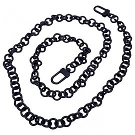 Louis Vuitton Black detachable chain shoulder strap Black
