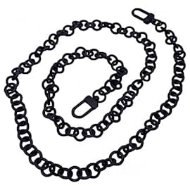 Louis Vuitton-Louis Vuitton Black detachable chain shoulder strap-Black