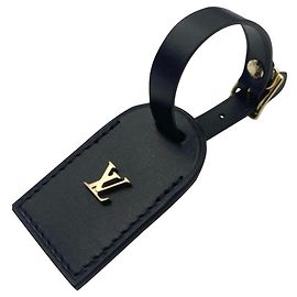 Louis Vuitton luggage tag black Black