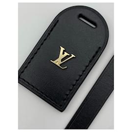 Louis Vuitton-Etiqueta de bagagem Louis Vuitton preta-Preto