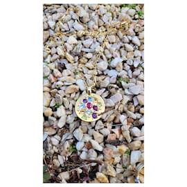 Autre Marque-Pendentif rond pierres fines-Multicolore
