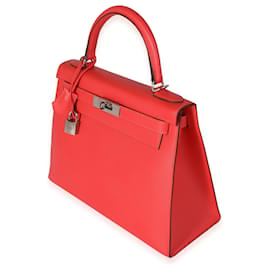Hermès-Hermès Rose Jaipur Epsom Sellier Kelly 28 PHW-Rouge