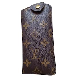 Louis Vuitton-Custodia per gli occhiali-Beige,Marrone scuro