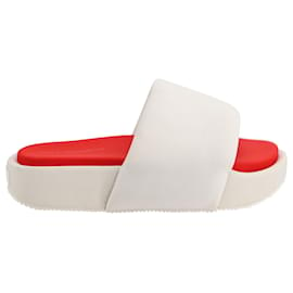 Autre Marque-Y-3 by Yohji Yamamoto Slide Platform Sandals in Beige Neoprene-Beige