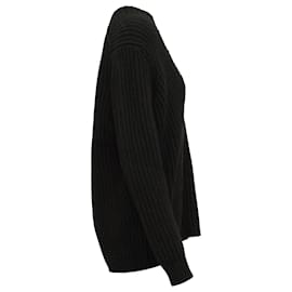 Acne-Acne Studios Keborah V-neck Sweater in Black Wool-Black