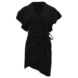 Iro-Iro Wrap Dress in Black Acrylic  -Black