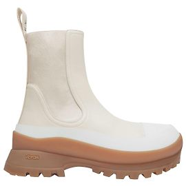 Stella Mc Cartney Trace Light Texture Ankle Boots aus beigefarbenem Polyurethan Weiß