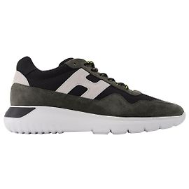 Hogan Interactive3 Allacciato H Sneakers in Dark Green Suede Green