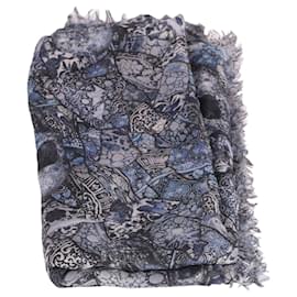 Alexander Mcqueen-Alexander McQueen Graphic Printed Scarf in Multicolor Cashmere-Multiple colors