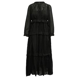 Isabel Marant-Isabel Marant Etoile Aboni Vestido bordado de algodón negro-Negro