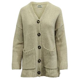 Acne Studios Cardigan grande de malha em lã bege Bege