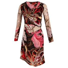 Vivienne Westwood-Vivienne Westwood Robe portefeuille à fleurs en viscose rouge-Rouge