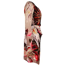 Vivienne Westwood-Vivienne Westwood Robe portefeuille à fleurs en viscose rouge-Rouge