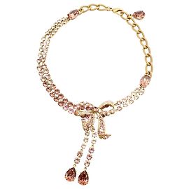 Colar gargantilha de natal de cristal rosa Dolce & Gabbana em latão dourado Dourado Metálico