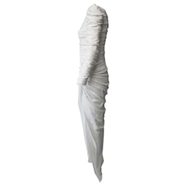 Khaite-Khaite Shawna Maxikleid mit Rüschen in weißem Azetat-Weiß
